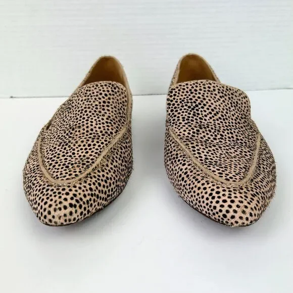 Madewell The Frances Skimmer Loafer Flats Shoes Calf Hair Animal Print Leather 9 - Picture 4 of 9